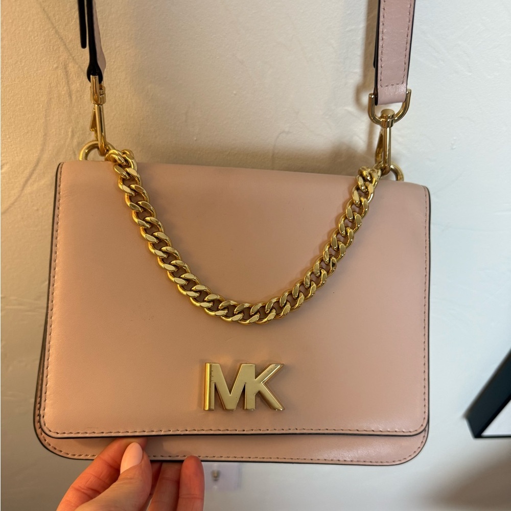 Michael Kors Pink Crossbody Bag with Gold Chain